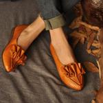 фото ARTMU amuxia небольшой заостренный удобные плоские сандалии Великобритании ветра личности стиль щетка для рук цветов обувь
