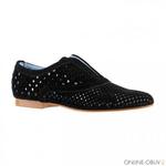 фото POLLINI Перфорированные черные туфли из замши от бренда Pollini