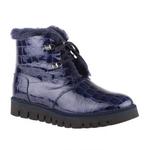 фото BALDININI Лакированные темно-синие зимние ботинки на шнуровке от бренда Baldinini