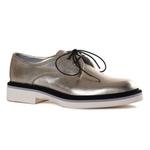 фото POLLINI Стильные золотистые туфли из кожи на шнуровке от бренда Pollini
