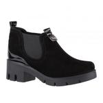 фото SHOES MARKET Зимние замшевые черные ботинки на среднем каблуке от турецкого бренда Shoes Market