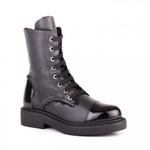 фото JEANNOT`s Черные зимние ботинки с высоким голенищем и лаковыми вставками от Jeannot's