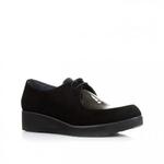 фото SHOES MARKET Простые замшевые черные ботинки с кожаными вставками от Shoes Market