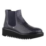фото DINO BIGIONI Кожаные темно-синие ботинки "челси" с текстурой под рептилию от бренда Dino Bigioni
