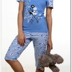 фото Пижама с бриджами из кулирки "Звездные кошки"