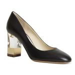 фото POLLINI Черные кожаные простые туфли с прозрачным каблуком от Pollini