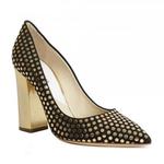 фото POLLINI Замшевые черные туфли с золотистым декором от бренда Pollini