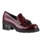 фото SITON Стильные темно-бордовые туфли из кожи на утолщенной подошве с каблуком от бренда Siton