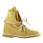 фото LORIBLU Велюровые желтые ботинки на шнуровке от Loriblu