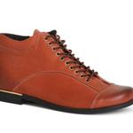 фото SHOES MARKET Рыжие кожаные простые ботинки на зиму от бренда Shoes Market