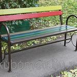 фото Садовые скамейки со спинкой цветная