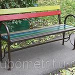 фото Садовые скамейки со спинкой цветная