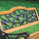 Фото №5 Скамейка садовая чугунное литье "Роза" со спинкой и подлокотниками