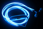 фото Светящиеся наушники Earphone равномерного свечения EL Синие