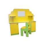 фото Уголок парикмахерская «Мила» со стульчиком, ЛДСП, 1200*300*1100, желтый/зеленый