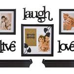 фото Подарочный фотонабор из 8-пр.темный "life,laugh,love" 25*10, 16*21, 26*26 см. Polite Crafts&amp;gifts (189-101)