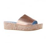 фото POLLINI Кожаные бронзовые сандалии на сплошной толстой подошве от бренда Pollini