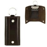 фото Футляр для ключей BEFLER "Classic", натуральная кожа, две кнопки, 60x110х15 мм, коричневый