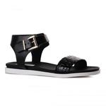 фото TOSCA BLU Открытые черные сандалии из кожи от итальянского бренда Tosca Blu