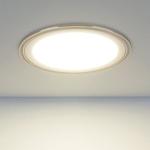 фото Встраиваемый потолочный светодиодный светильник DLR006 12W 4200K PS/N перламутровый серебро/никель; a035364 ELEKTROSTANDARD