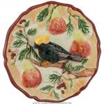 фото Тарелка декоративная птица на грушевой ветке диаметр 12 см.