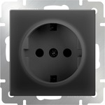 фото Розетка с заземлением (черный матовый) WL08-SKG-01-IP20|a029860 WERKEL