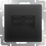 фото Розетка двойная Ethernet RJ-45 (черный матовый) WL08-RJ45+RJ45|a033767 WERKEL