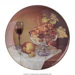 фото Тарелка настенная декоративная виноград и персик диаметр 20 см.