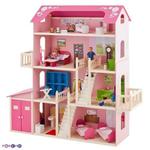фото Деревянный дом Барби "Нежность" (28 предметов мебели, 2 лестницы, гараж) (PD316-01)