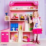 Фото №2 Деревянный дом Барби "Нежность" (28 предметов мебели, 2 лестницы, гараж) (PD316-01)