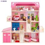 Фото №4 Деревянный дом Барби "Нежность" (28 предметов мебели, 2 лестницы, гараж) (PD316-01)