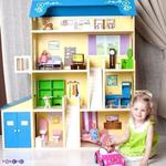 Фото №2 Кукольный домик для Барби "Лира" (28 предметов мебели, 2 лестницы, гараж) (PD316)