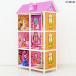 Фото №4 3-этажный кукольный дом с 6 комнатами, мебелью и 3 куклами в наборе (PPCD116-06)