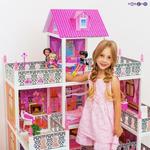 Фото №2 3-этажный кукольный дом с 7 комнатами, мебелью и 3 куклами в наборе (PPCD116-08)