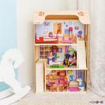 Фото №3 Деревянный домик для кукол "Шарм" с 16 предметами мебели и 2 лестницами (PD315-02)