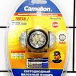 фото Фонарь Camelion LED 5310-7F3 (5311) (налобный металлик, 3 режима, 3хAAA в комплекте, блистер)