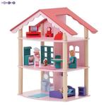 Фото №8 Трехэтажный домик для куклы "Роза Хутор" с 14 предметами мебели (PD215)