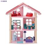 Фото №2 Трехэтажный домик для куклы "Роза Хутор" с 14 предметами мебели (PD215)