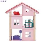 Фото №3 Трехэтажный домик для куклы "Роза Хутор" с 14 предметами мебели (PD215)