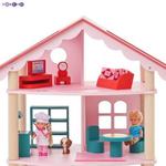 Фото №4 Трехэтажный домик для куклы "Роза Хутор" с 14 предметами мебели (PD215)