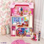 Фото №2 Большой дом для куклы "Муза" с 16 предметами мебели, качелями и лифтом (PD315-01)