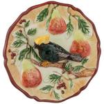 фото Тарелка декоративная "птица на грушевой ветке" диаметр=12 см. Hebei Grinding (59-068)
