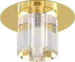 фото Комтех CRYST 12 2 04 Светильник точечный с ограненным стеклом в виде цилиндра, золото, G4, диам.81мм, высота 80мм, вырезное отверстие 38мм