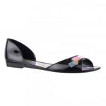 фото BALDININI Уникальные черные сандалии из резины с цветной брошью от бренда Baldinini