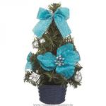 фото Изделие декоративное елочка с голубыми цветами высота 20 см.без упаковки