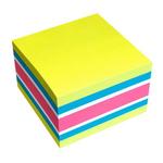 Фото №2 Блок-кубик для заметок 75х75 мм. куб Неон 450 листов (Цвета: желтый, голубой, розовый, белый)