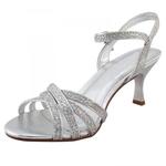 фото Delicacy Angel 36 Women Dress Sandals Rhinestone Platform Pumps Wedding Bridal Low Heel SNJ Shoes