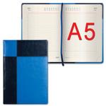 фото Ежедневник GALANT недатированный, А5, 148х218 мм, "Kassel", 176л., комбинированная кожа, синий/голубой
