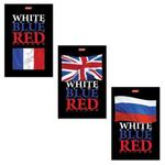 фото Блокнот А6, 40 л., склейка, ламинированная обложка, HATBER, "White Blue Red", 97х155 мм