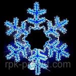 фото Снежинка из дюралайта бело-синяя 79х69 см